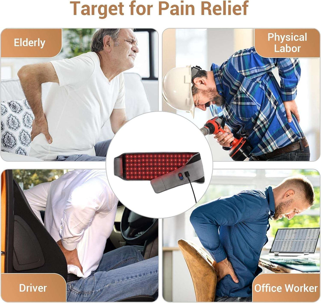 Red Light Therapy Belt with 126 Leds, Infrared Red Light Therapy for Body, 660Nm & 850Nm, 22W Light Wrap with Timer for Back Waist Belly Joint Muscle Pain Relief(Corded)