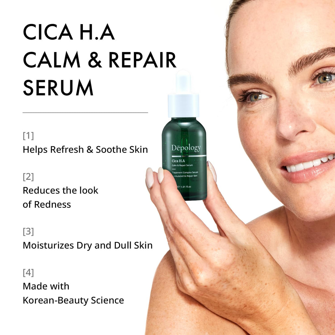CICA H.A Calm & Repair Serum | Reducing Discomfortable and Sensitivity Face Serum | Hydrating & Replenishing Facial Skin Care Product | Providing Relief from Redness Serum 1.01 Fl.Oz