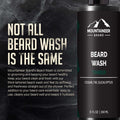 Beard Wash for Men | 100% Natural Beard Shampoo | Thick Cleaning Softening Lather for Hair and Skin | Hydrate and Detangle | Grooming Treatment | WV Timber Scent 8Oz
