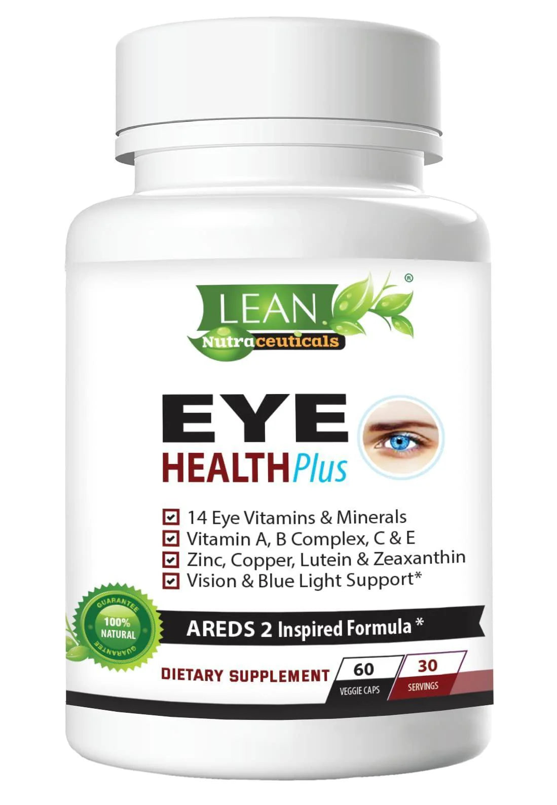 Areds 2 Eye Health plus W Copper Vitamin a B C E Lutein & Zeaxanthin Quercetin Zinc Bilberry Extract Biotin Sight Care Dryness Strain Night Vision Supplement for Adults 60 Capsule
