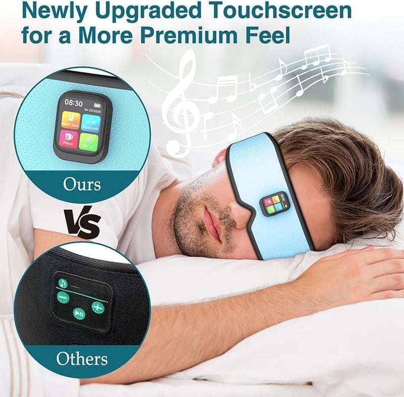 Sleep Headphones 2024 New Sleep Mask Comfortable & Adjustable Sleeping Mask, Zero Eye Pressure,Side Sleepers Sleep Mask with Bluetooth Headphones Ultra-Thin Stereo Speakers Perfect for Sleeping（Skyb）