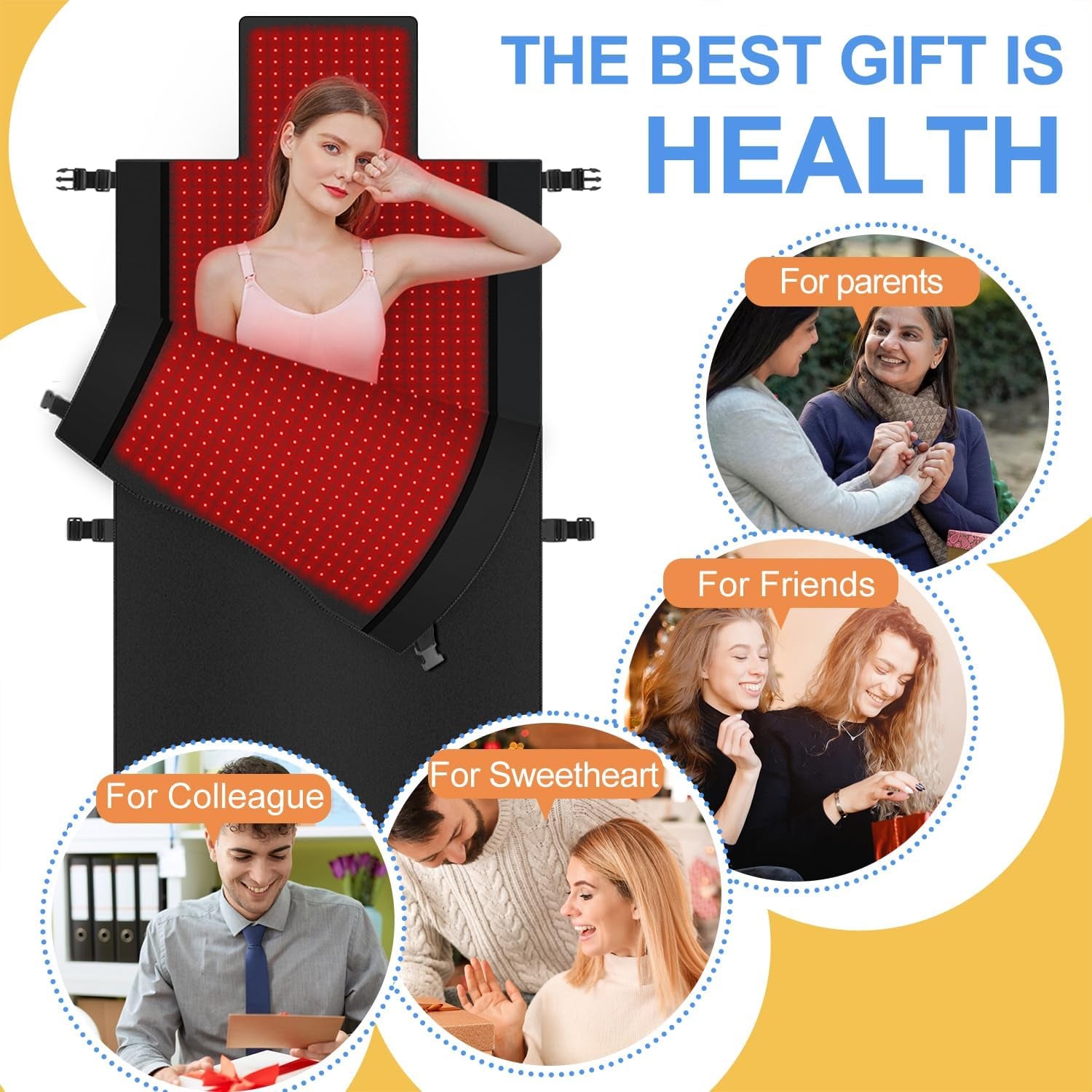 2025 New Dual Wavelength LED Beads 660Nm&850Nm Red Light Therapy Mat Full Body Used to Relieve Pain 73''X 33''