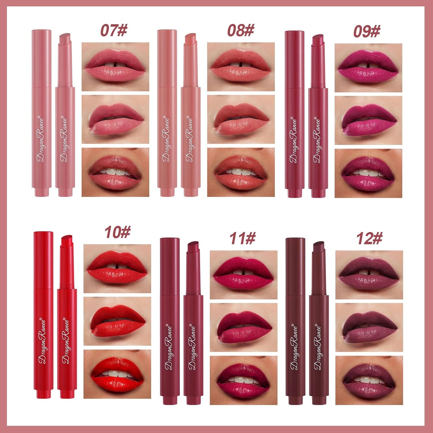 12 Colors Dewy Melting Lipstick High-Shine Glow & Wet Look Glossy Finish Lip Color, Vivid Color Gloss Lip Makeup,Lip Stain for Women