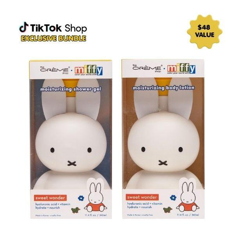 The Crème Shop X Miffy Sweet Wonder Collection Hydrating Body Lotion & Shower Gel Bundle with Hyaluronic Acid Vitamin C Gentle Nourishing Strawberry Fragrance Cream Moisturizing Set Daily Moisturize Moisturizer Moisture