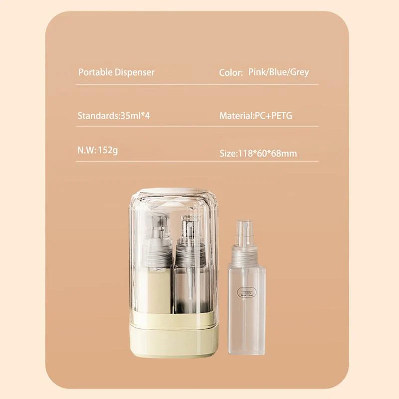 2 Pieces of 5-In-1 Camping Portable Dispenser Bottle, Travel Portable Dispenser Bottle, Spray Bottle Set, Portable Cosmetic Dispensing Storage Bottle Smokeless Stainless Sturdy Trekking Poles for Hiking