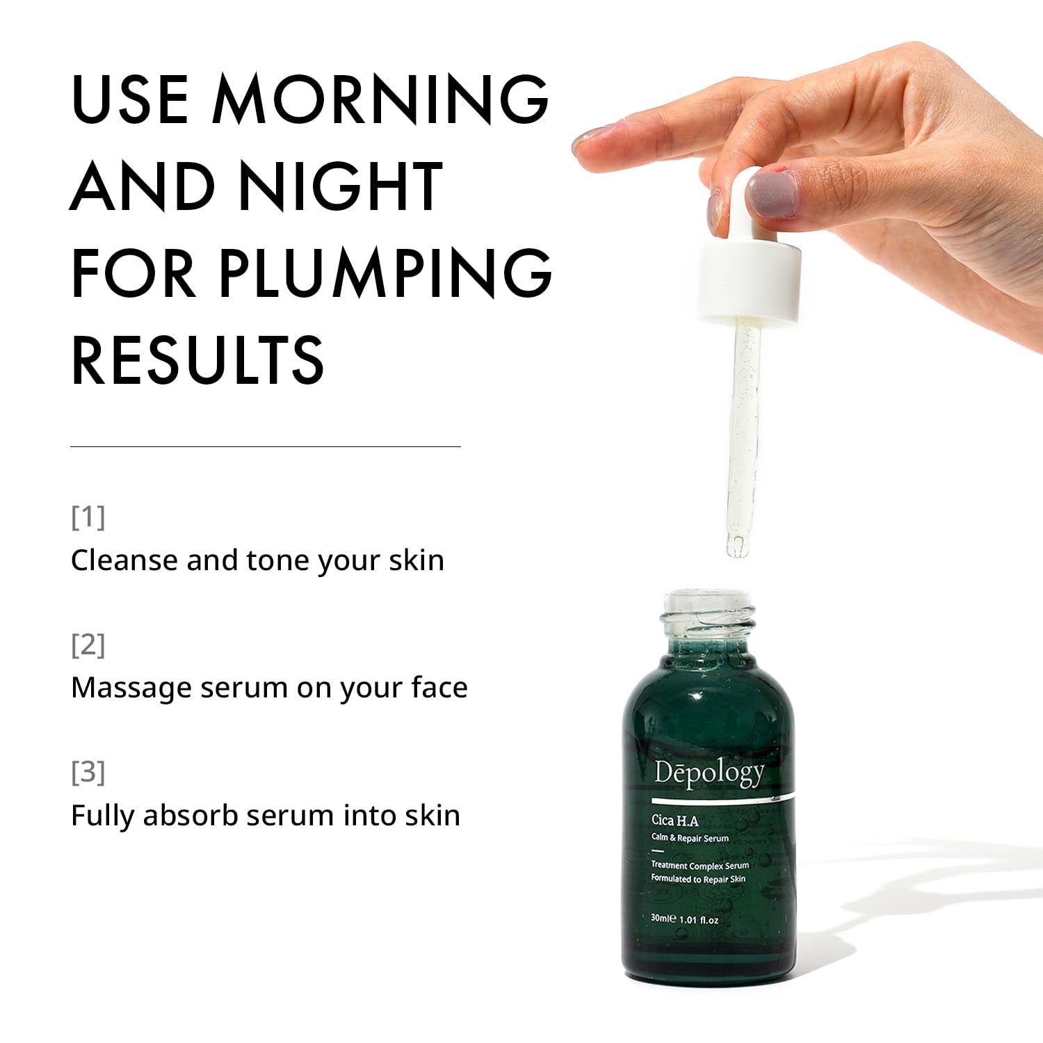 CICA H.A Calm & Repair Serum | Reducing Discomfortable and Sensitivity Face Serum | Hydrating & Replenishing Facial Skin Care Product | Providing Relief from Redness Serum 1.01 Fl.Oz