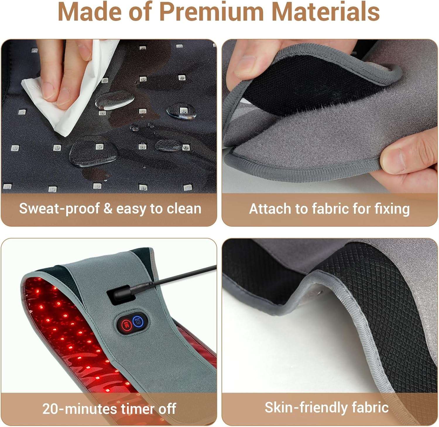 Red Light Therapy Belt with 126 Leds, Infrared Red Light Therapy for Body, 660Nm & 850Nm, 22W Light Wrap with Timer for Back Waist Belly Joint Muscle Pain Relief(Corded)