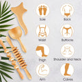 4 in 1 Wooden Therapy Massage Tools anti Cellulite Massager Muscle Pain Relief Wooden Kit for Body Shaping & Sculpting
