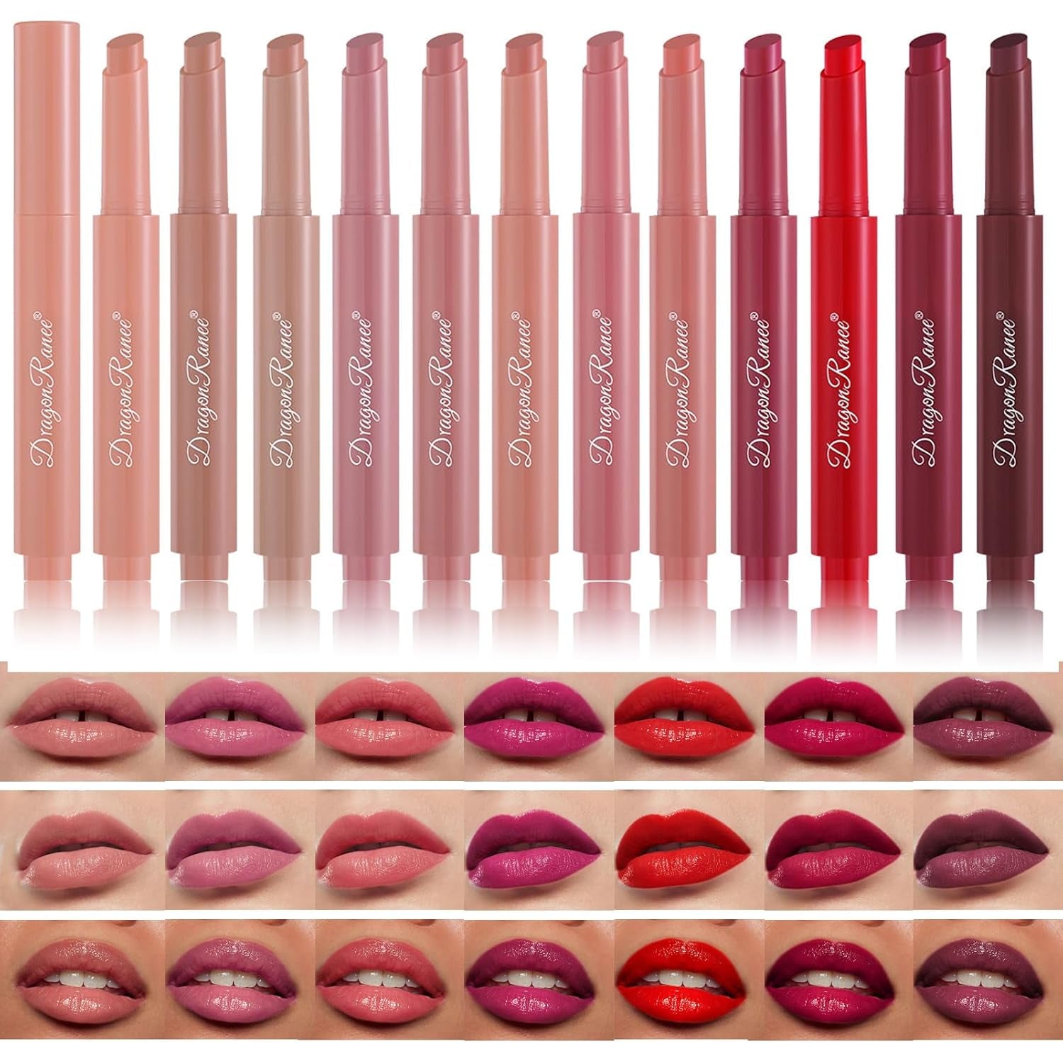 12 Colors Dewy Melting Lipstick High-Shine Glow & Wet Look Glossy Finish Lip Color, Vivid Color Gloss Lip Makeup,Lip Stain for Women