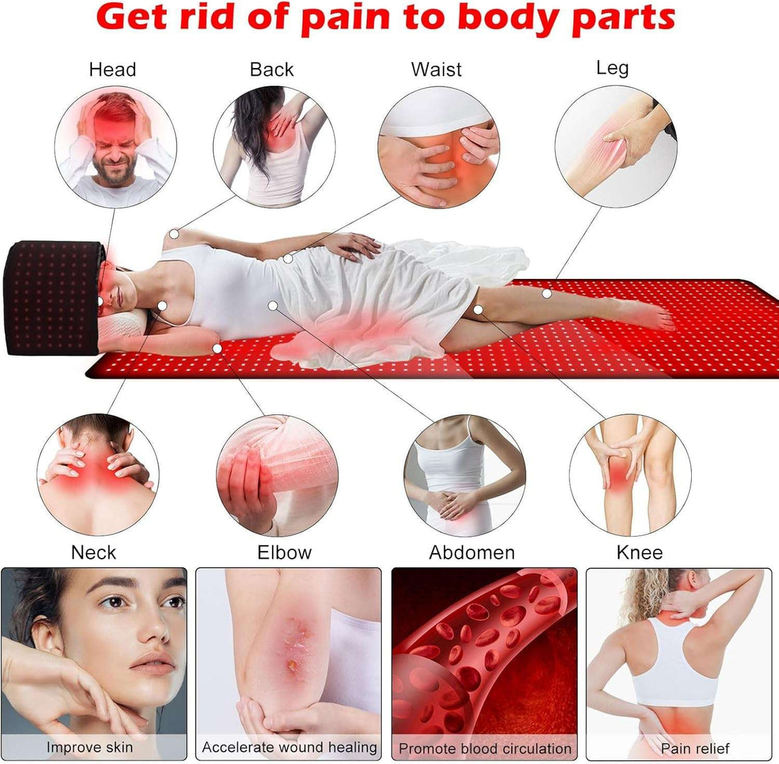 Red Light Therapy Mat for Body with 1560 Leds, Infrared Light Therapy Pad for Full Body Pain Relief, Large Yoga Red Light Mat with Small Bonus Mat (Black 71X23.7 Inch)