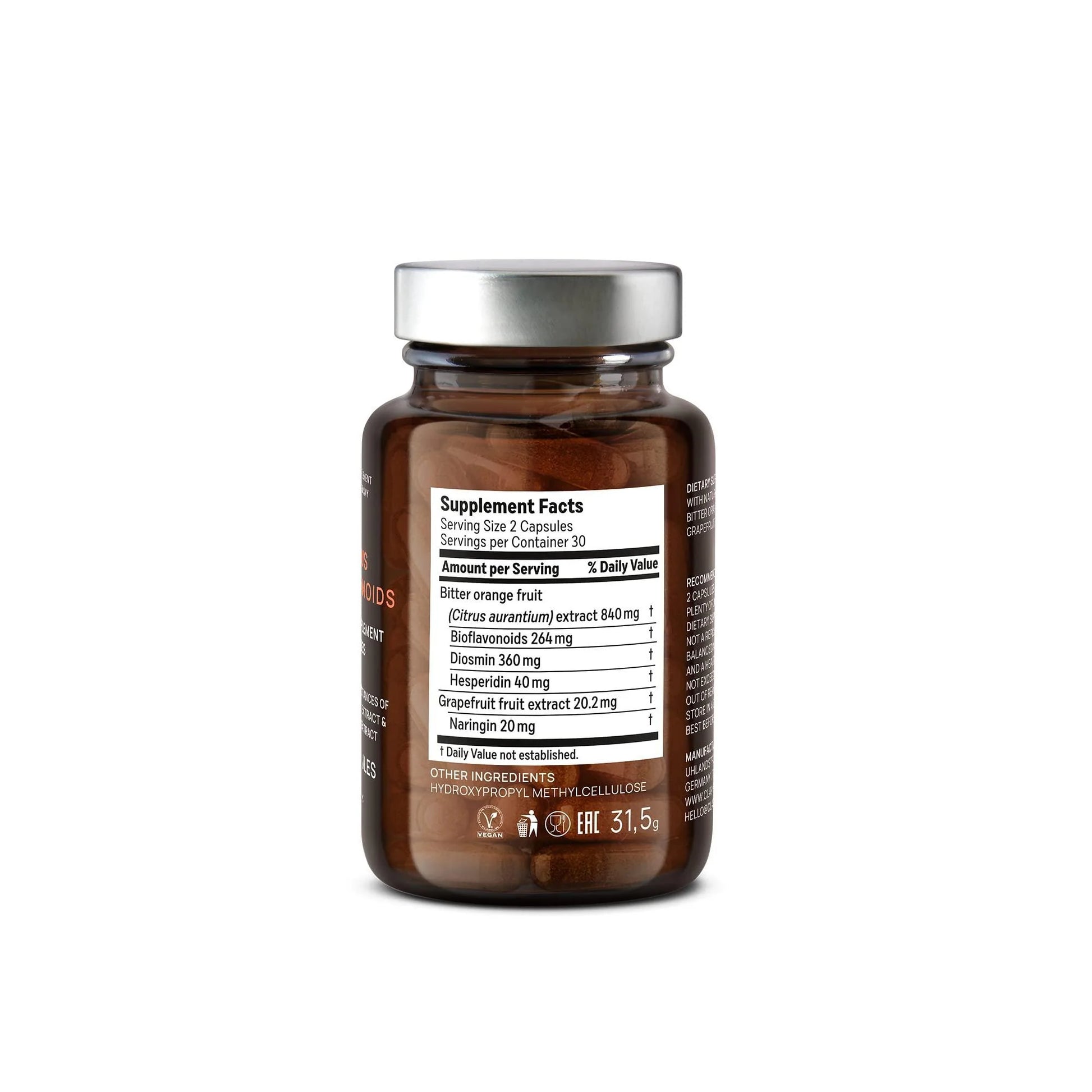 Citrus Bioflavonoids Vegan Flavonoids Supplements Made from Bitter Orange And