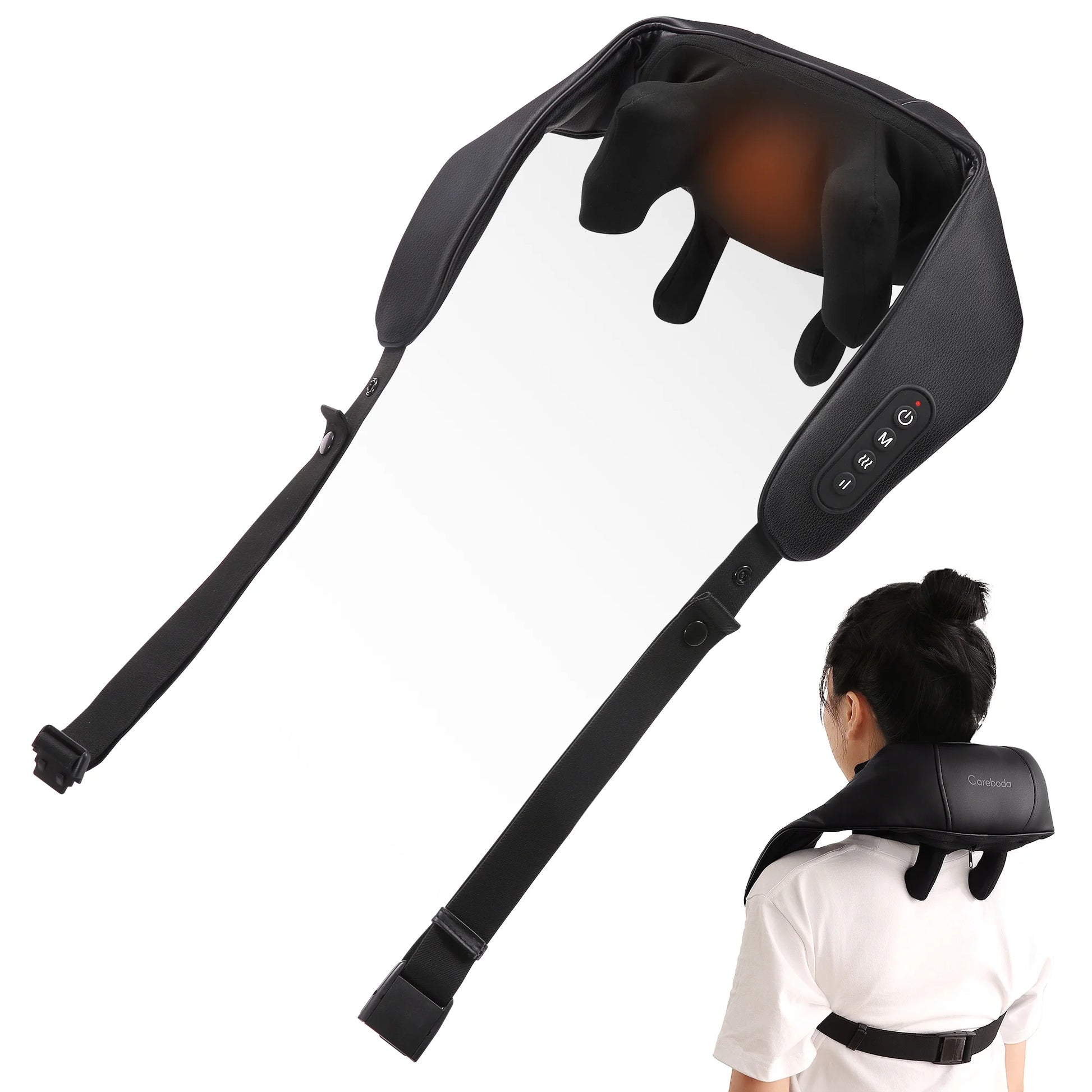 Cordless Neck Shoulder Massager with Soothing Heat, Upgarded 6D Deep Tissue Kneading, Shiatsu Back Massager Pillow for Neck, Traps, Back, Gifts for Men Women Mom Dad