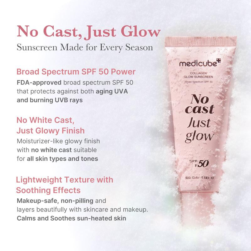 [BFCM Exclusive] [Medicube] for Her: Just Glow Daily Routine Set | Complete Glow + Firming Skincare Set | Jelly-To-Foam Cleanser, PDRN Bubble Serum, Triple Collagen Cream, No Cast Sunscreen, Mist Serum | Radiance-Boosting Routine | K-Beauty