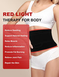 120 Leds Red Light Therapy Belt with 5 Levels Vibration Massage, Pulsed Controller Infrared Light Therapy Wrap for Body Waist Back Muscle Pain Relief, Improve Healing,Black