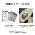 Tech Activated Beauty 4 Silverfusion Sheet Masks + Activator Pod - anti Aging Serum for Skin Renewal, Plumps Fine Lines, Hydrating Skincare