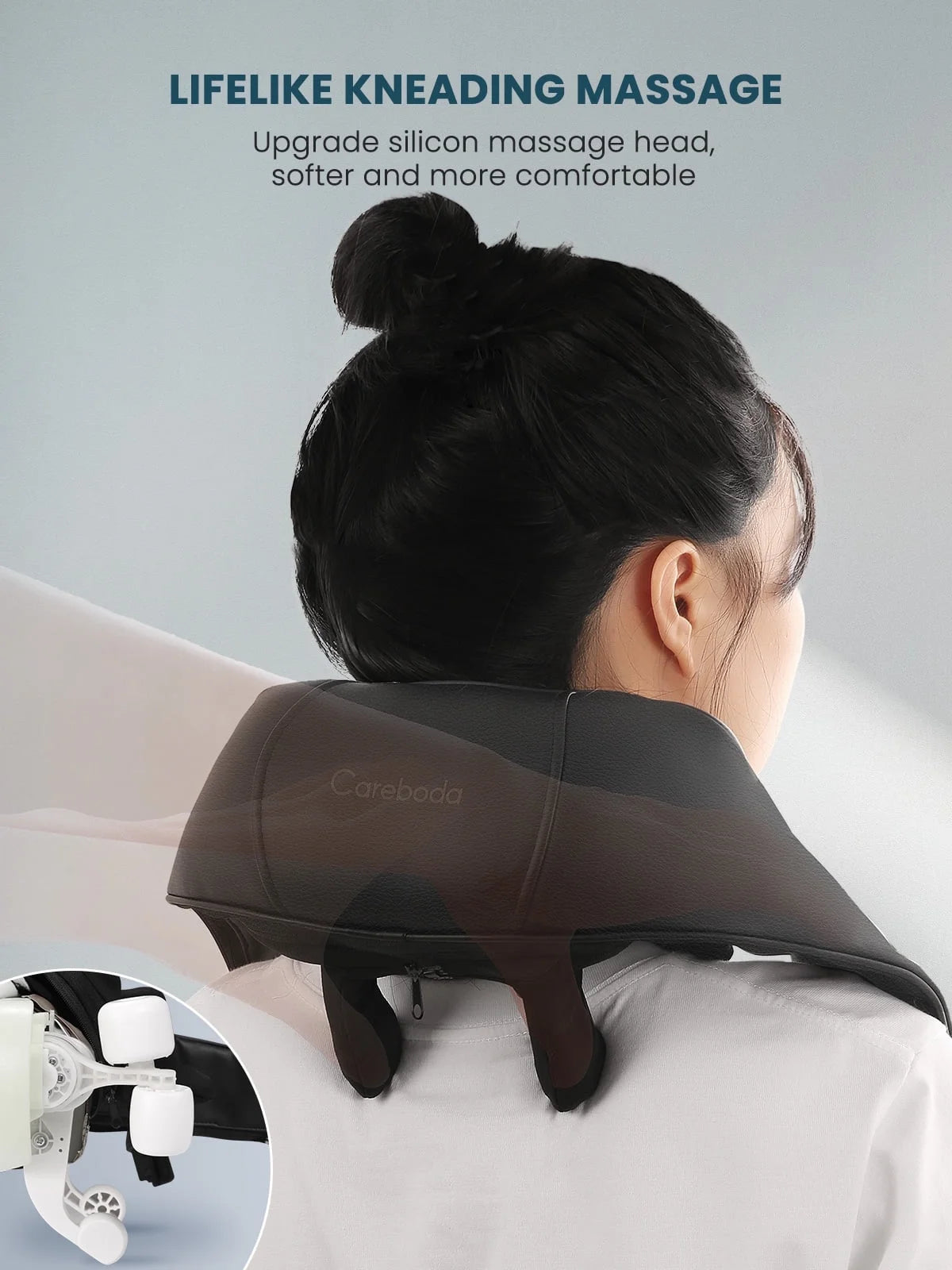 Cordless Neck Shoulder Massager with Soothing Heat, Upgarded 6D Deep Tissue Kneading, Shiatsu Back Massager Pillow for Neck, Traps, Back, Gifts for Men Women Mom Dad