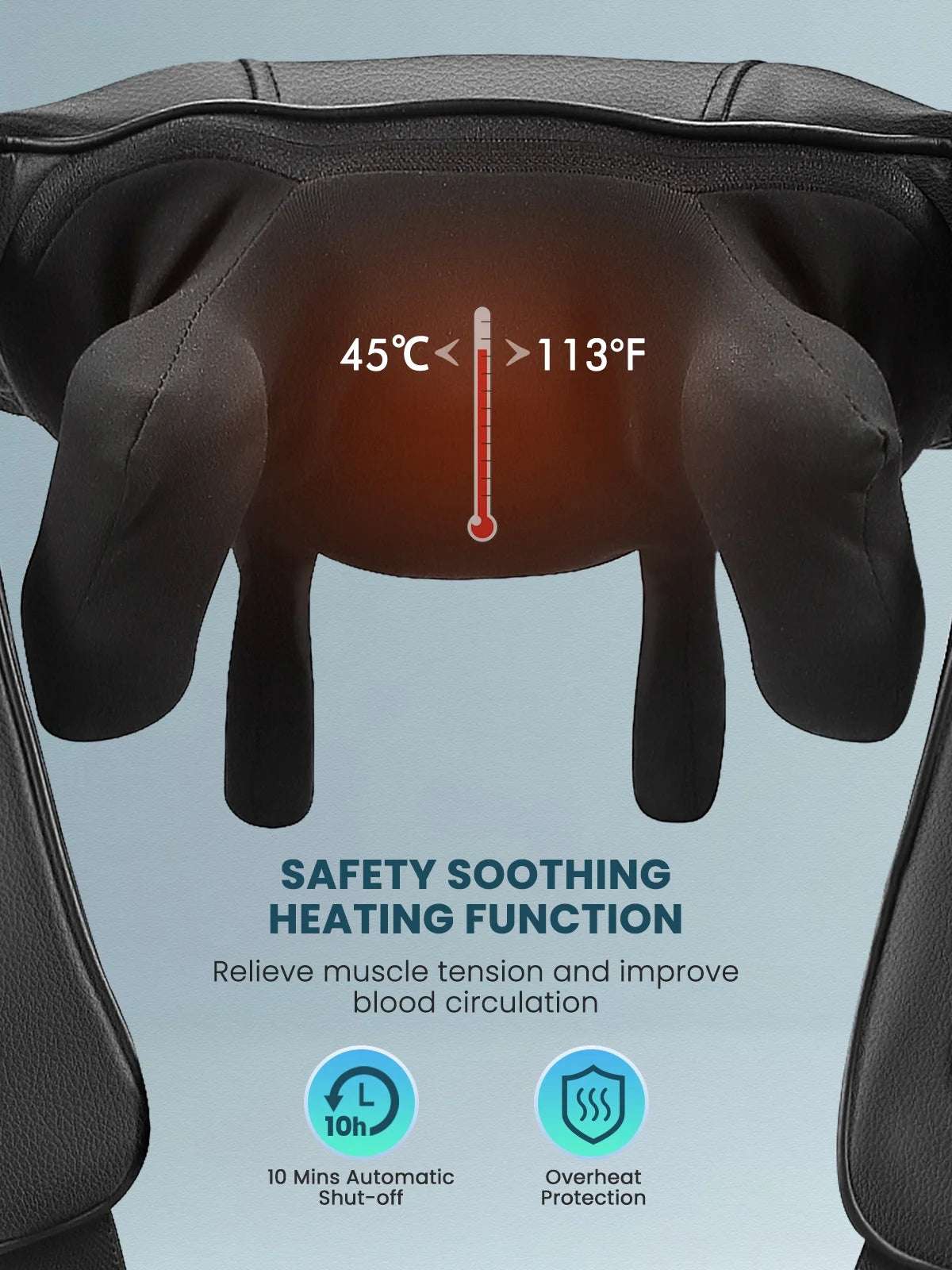 Cordless Neck Shoulder Massager with Soothing Heat, Upgarded 6D Deep Tissue Kneading, Shiatsu Back Massager Pillow for Neck, Traps, Back, Gifts for Men Women Mom Dad