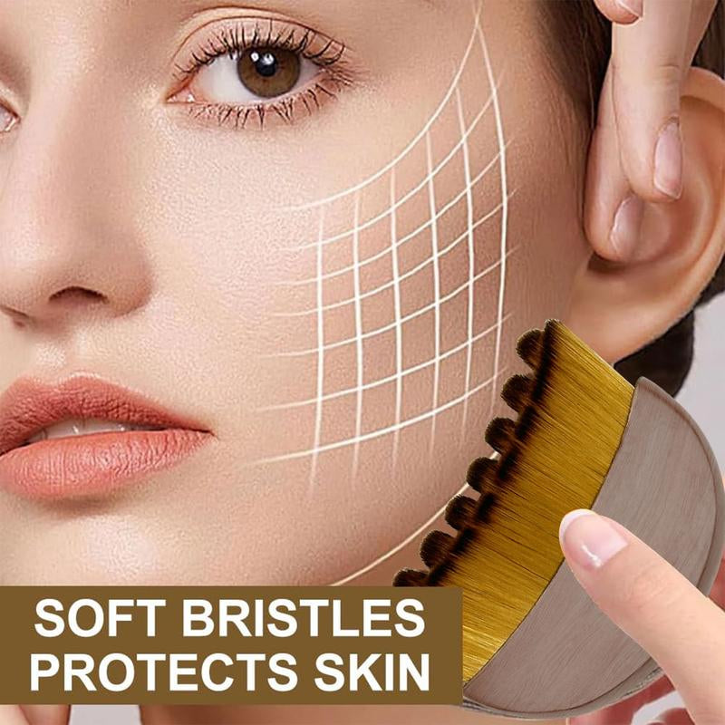 Upgraded Lymphatic Contour Face Brush, Lymphatic Drainage Brush, Dry Brushing Face Brush, Lymphatic Drainage Massager for Face, Designed for the Face Gentle Enough for Daily Use (1Pcs Brown) Body Care Back Tanning Applicator Derma Roller Men