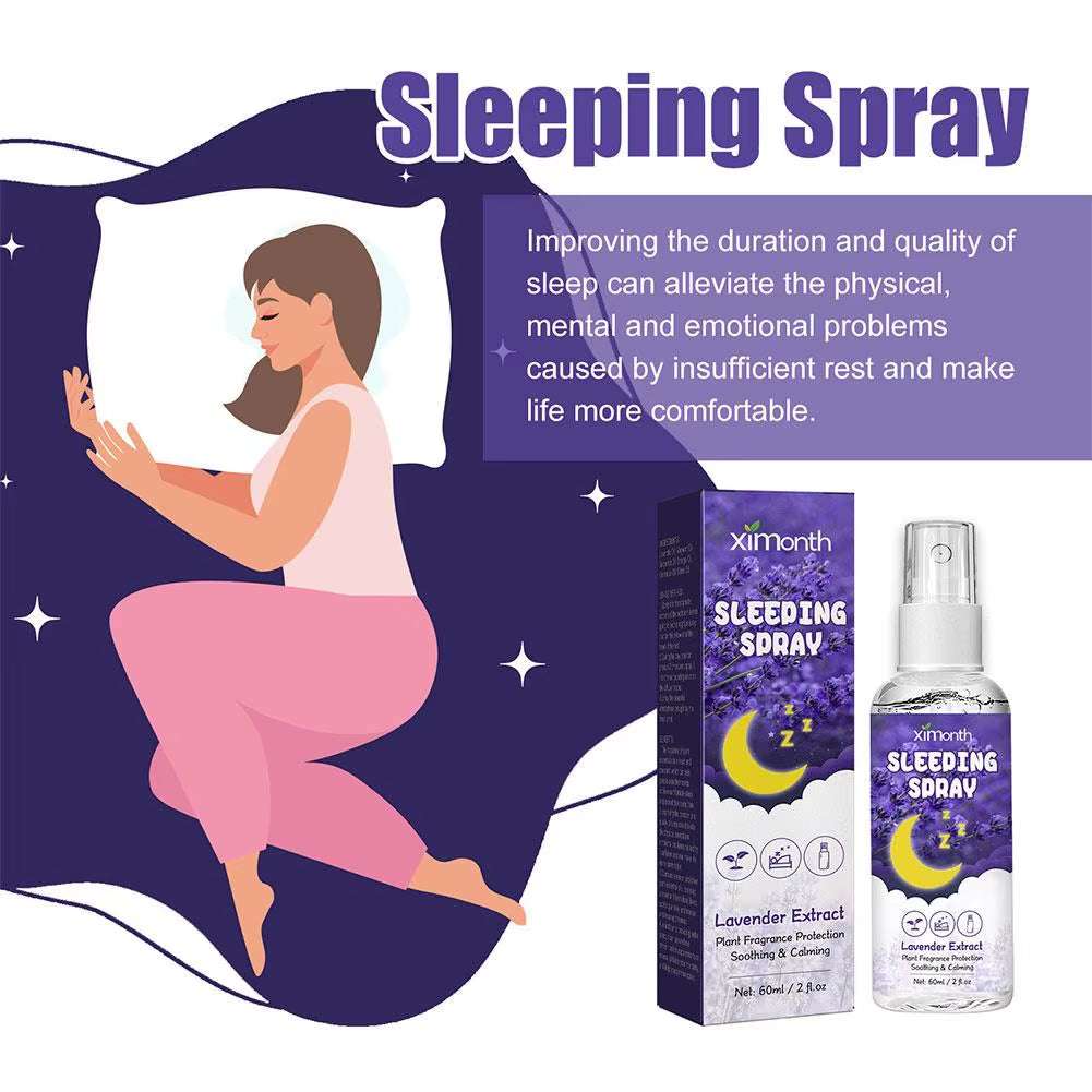 Lavender Sleep Spray 60Ml Aromatherapy Sleep Lavender Vanilla Pillow Mist Sleep Pillow Spray for Room Linen Deep Sleep Spra T3V8