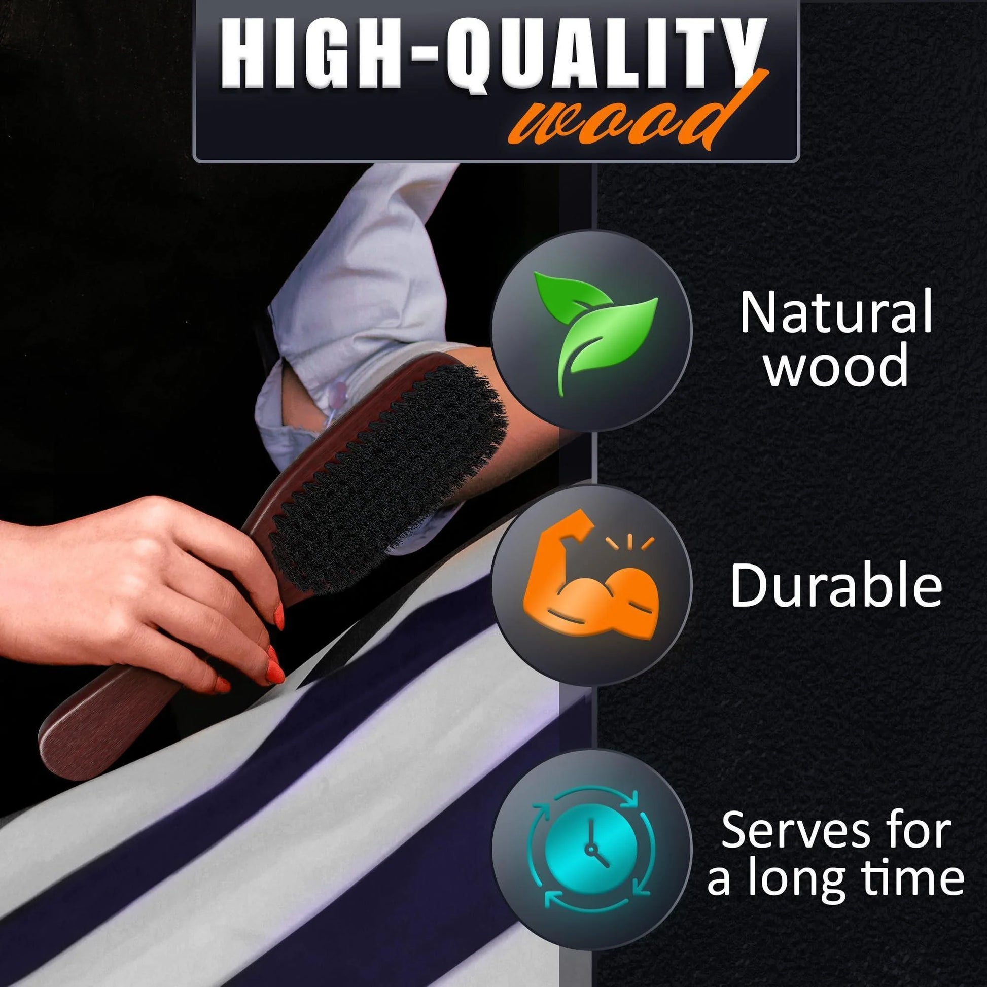 Boar Bristle Beard Brush for Men – 9 Soft Boar Bristle Hair Brush for Slick Back Beards & Mustaches – Ergonomic Handle Non Slip Grip Durable Design Thoughtful Gift for Grooming Enthusiasts