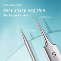 Acne Cleansing Tools 4-In-1 Blackhead & Pore Extractor Kit Gentle Face Care Tools for Smooth Clear Skin Ultra-Thin Flexible Stainless Steel Daily Use Safe for Sensitive Skin