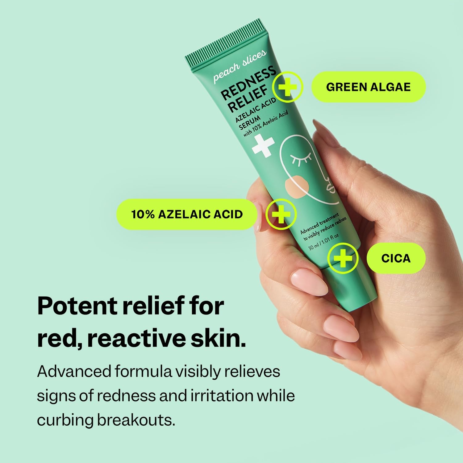 - Redness Relief 10% Azelaic Acid Serum (1.01 Oz) - Advanced Skincare - Includes Panthenol, Cica, Algae - Vegan, Cruelty-Free, Korean Skincare & Beauty