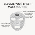 Tech Activated Beauty 4 Silverfusion Sheet Masks + Activator Pod - anti Aging Serum for Skin Renewal, Plumps Fine Lines, Hydrating Skincare