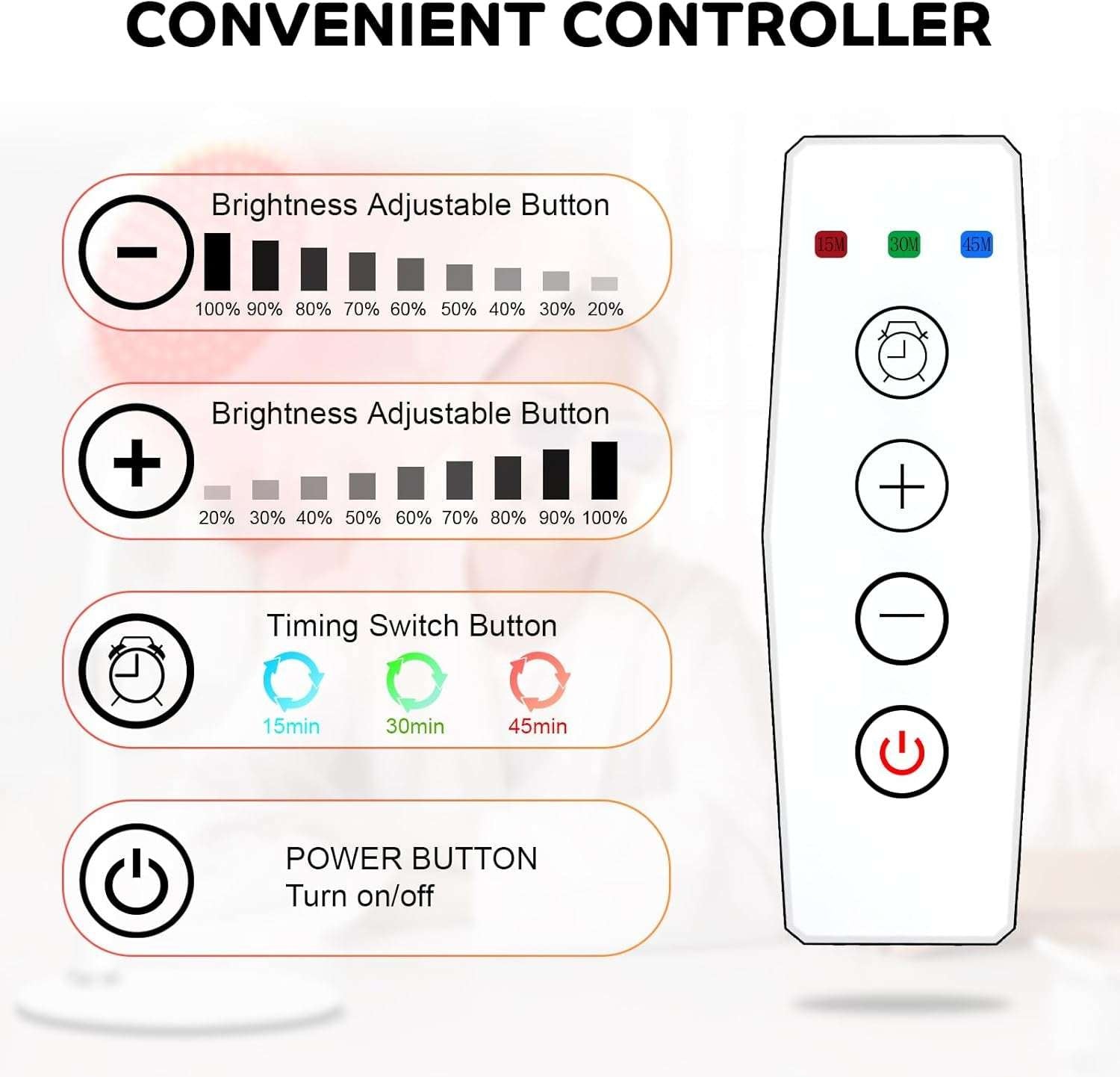 Red Light Therapy with Base for Face and Neck, 140Leds Therapy Red Light for Body, 660Nm Red Light Therapy Lamp with Adjustable Height
