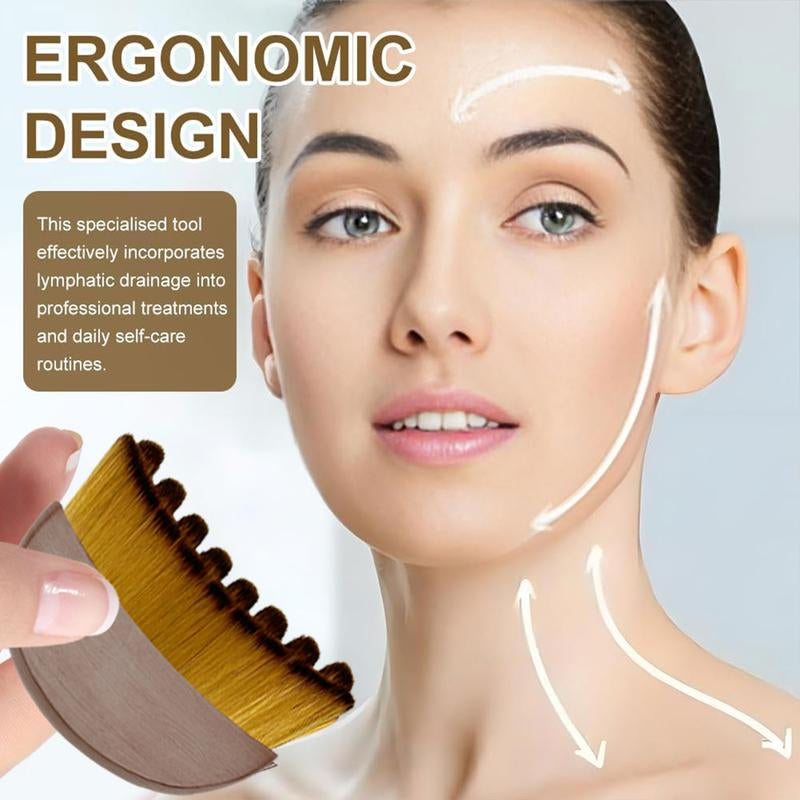 Upgraded Lymphatic Contour Face Brush, Lymphatic Drainage Brush, Dry Brushing Face Brush, Lymphatic Drainage Massager for Face, Designed for the Face Gentle Enough for Daily Use (1Pcs Brown) Body Care Back Tanning Applicator Derma Roller Men