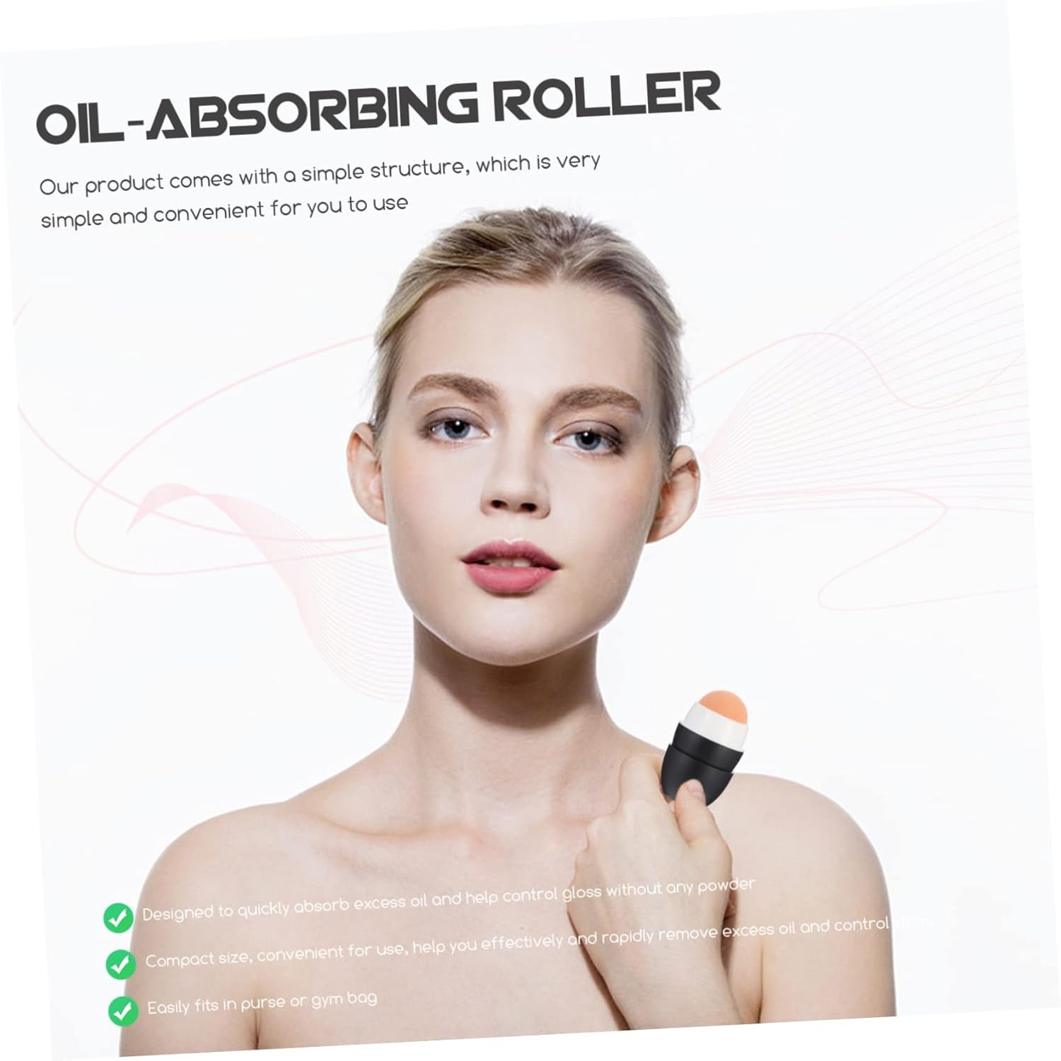 Facial Oil Control Tool Volcanic Stone Rolling Massager Guasha for Face Skin Roller for Oily Skin