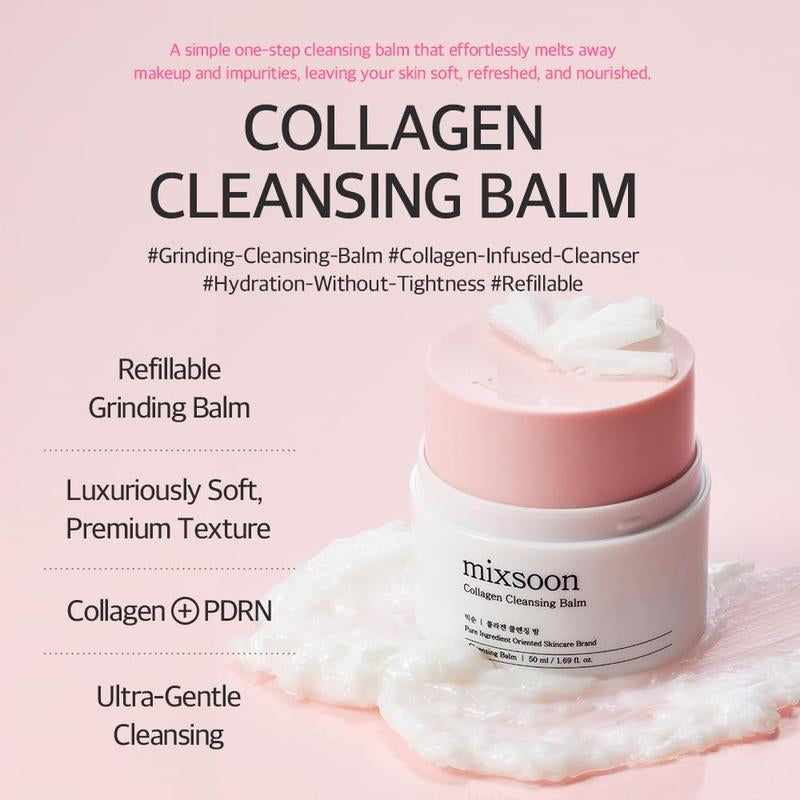 [Mixsoon] PDRN Collagen Anti-Aging Set | Collagen Cleansing Balm+Pdrn Collagen Gel Cleanser+Pdrn Collagen Eye Serum+Collagen Toner Pad+Pdrn Collagen Serum+Pdrn Collagen Cream