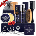 Beard Care Christmas Gifts Kit for Men, Beard Mustache Grooming Kit-Beard Balm, Beard Wash, Beard Oil, Brush, Scissors, Birthday Anniversary Thanksgiving Gifts for Husband/Boyfriend/Dad/Him