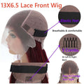 32 Inch 99J Burgundy Lace Front Wigs Human Hair 13X6.5 Straight HD Lace Front Wigs Human Hair 250% Density Glueless Straight Wigs Human Hair Pre Plucked with Baby Hair (99J Burgundy Wigs, 32 Inch)