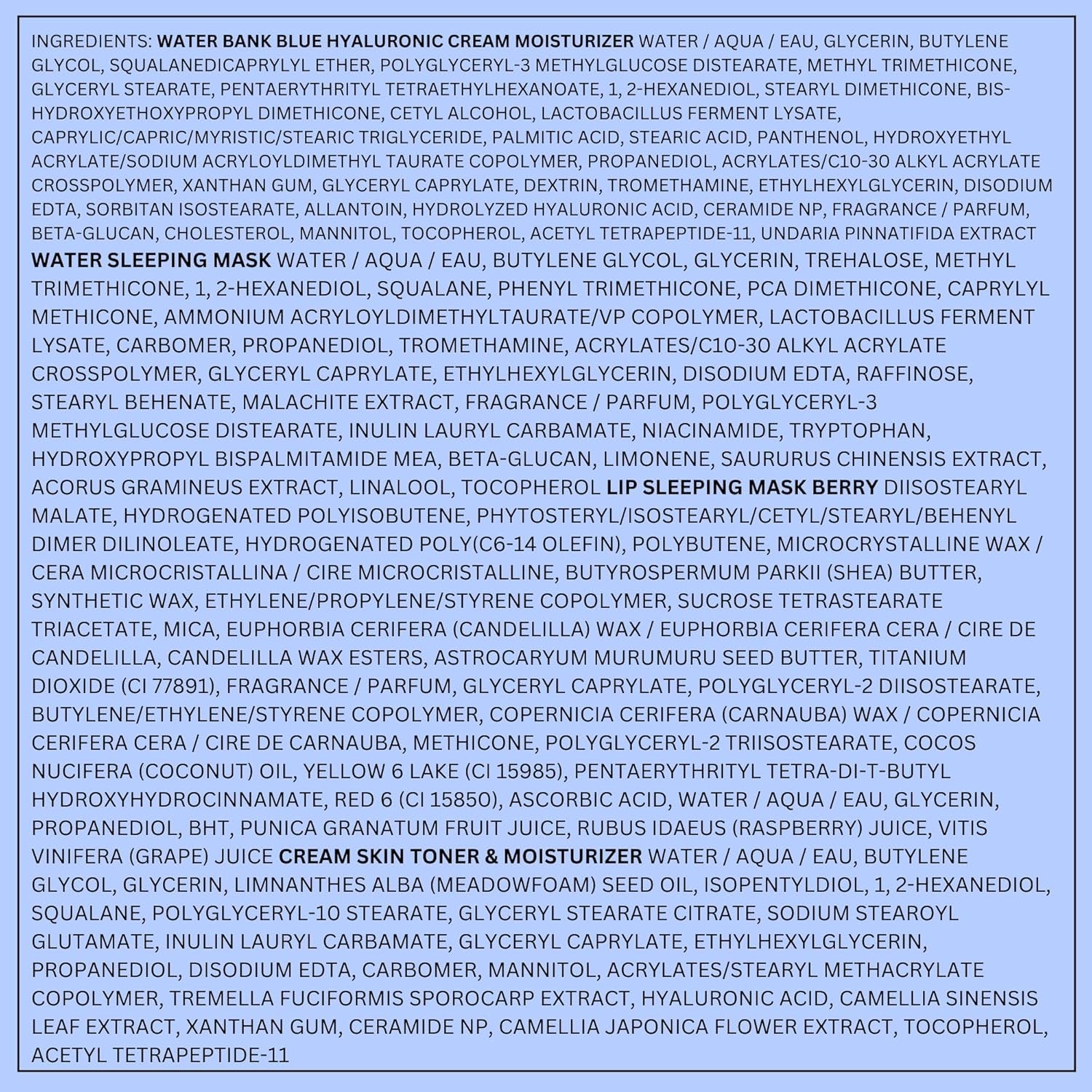 Water Bank Blue Hyaluronic Cream Moisturizer: Hydrating Korean Face Cream with Squalane & Ceramide for Skin Barrier Support, Dermatologist-Tested