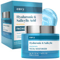 Hyaluronic & Salicylic Acid Face Moisturizer Cream - Hydrating, Acne Scar Reduction & Anti-Aging Day Cream - Dermatologist Tested, Clean Beauty for All Skin Types - 1.69 Fl. Oz