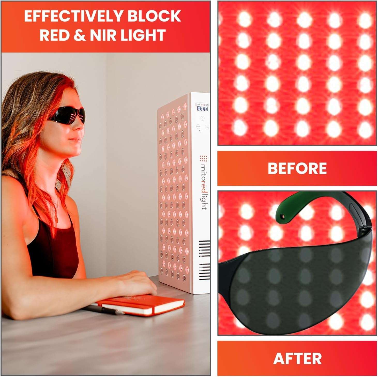 Therapy Glasses - Eye Protection for Red Light (600Nm-900Nm) - Goggles