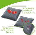 Shiatsu Back and Neck Massager | Kneading Deep Tissue Massage Pillow with Heat | Shiatsu Massager for Neck, Shoulders, Lower Back, Legs | Portable Massage Cushion with Optional Heat, MG134