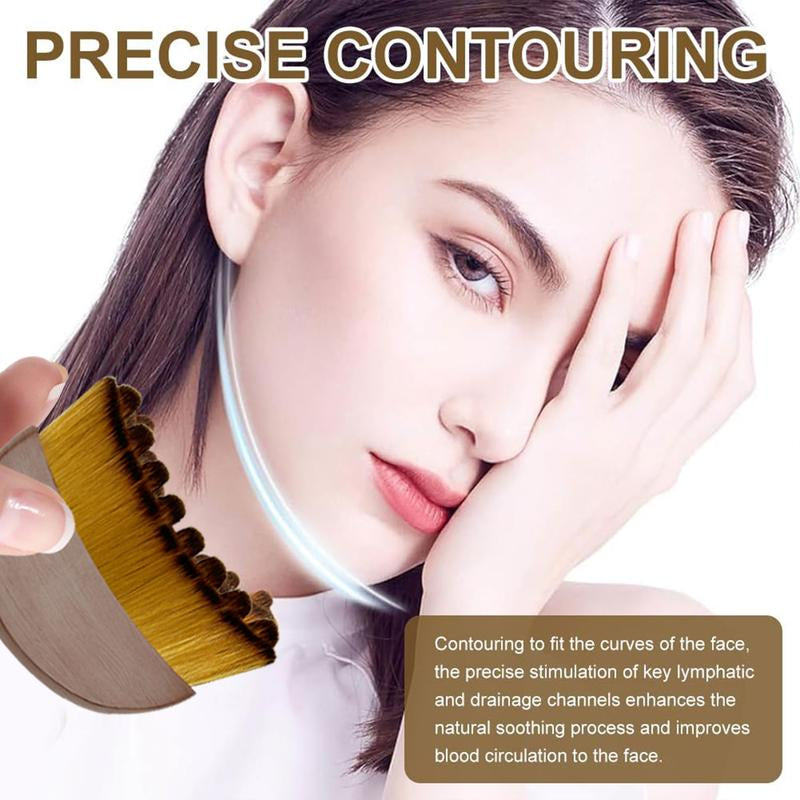 Upgraded Lymphatic Contour Face Brush, Lymphatic Drainage Brush, Dry Brushing Face Brush, Lymphatic Drainage Massager for Face, Designed for the Face Gentle Enough for Daily Use (1Pcs Brown) Body Care Back Tanning Applicator Derma Roller Men