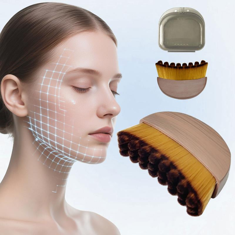 Upgraded Lymphatic Contour Face Brush, Lymphatic Drainage Brush, Dry Brushing Face Brush, Lymphatic Drainage Massager for Face, Designed for the Face Gentle Enough for Daily Use (1Pcs Brown) Body Care Back Tanning Applicator Derma Roller Men