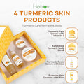 Turmeric Skincare Set – Turmeric Face Cleanser, Body Scrub, Cream & Facial Serum – Skin Brightening Hyperpigmentation Treatment, Dark Spot Corrector – Skincare Kit for a Glowing Complexion