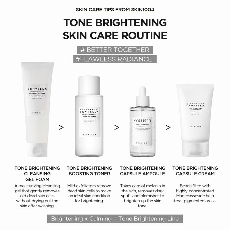 [SKIN1004 Official Shop] Tone Brightening Set | Gel Foam + Toner + Niacinamide Ampoule + Cream , Reduces Dark Spots